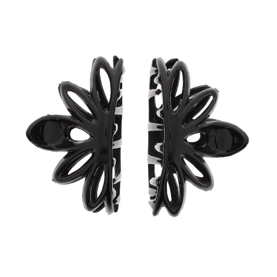 7cm Black Lotus Shape Hair Claw Clips