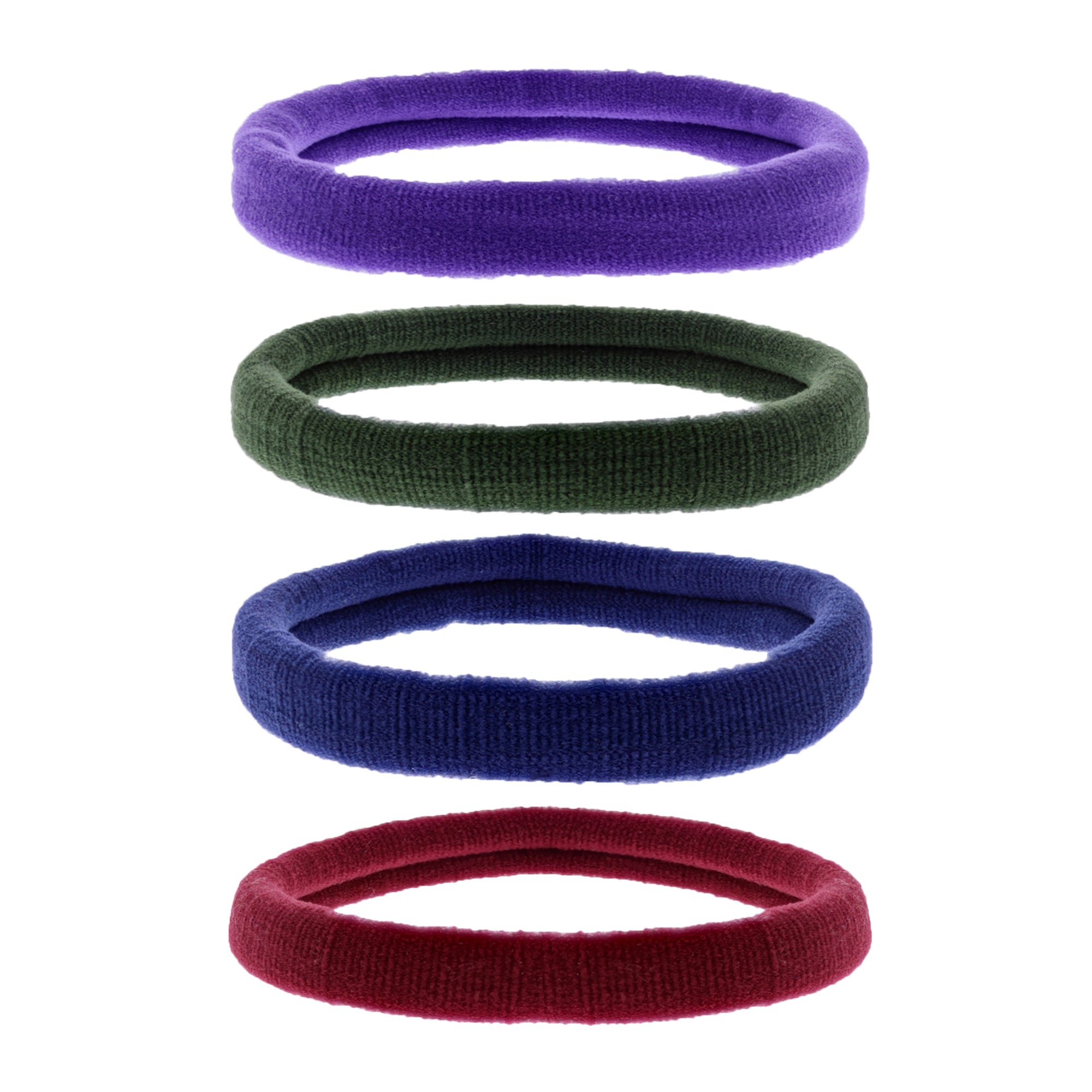 Card of Four 7cm Large Jersey Endless Hair Elastics