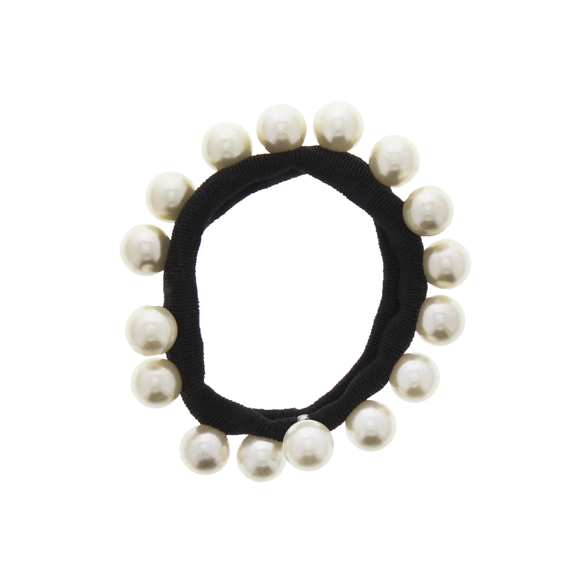 Thick Black Snag Free Elasticated Soft Hair Ponios