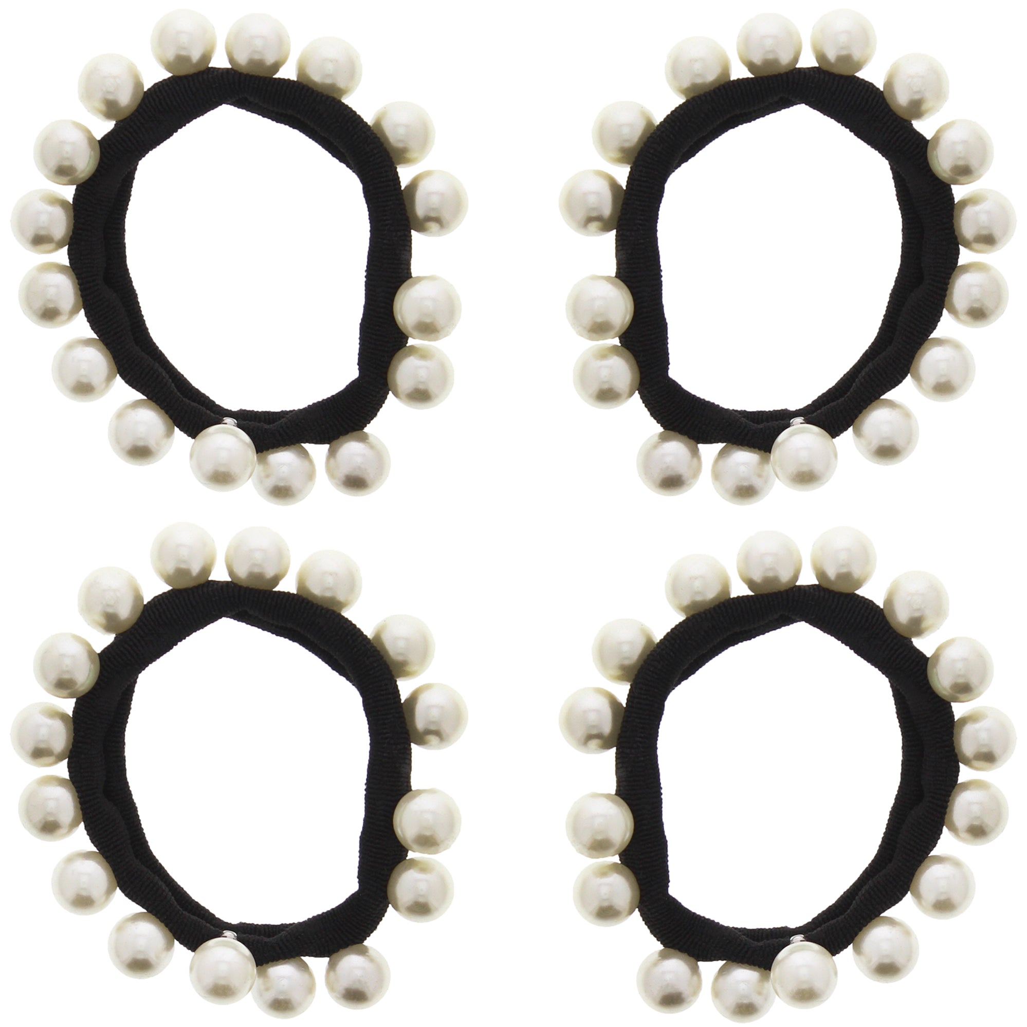Thick Black Snag Free Elasticated Soft Hair Ponios