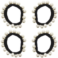 Thick Black Snag Free Elasticated Soft Hair Ponios