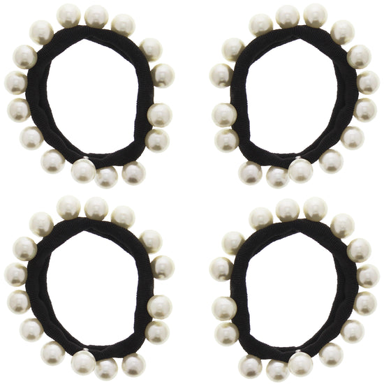 Thick Black Snag Free Elasticated Soft Hair Ponios