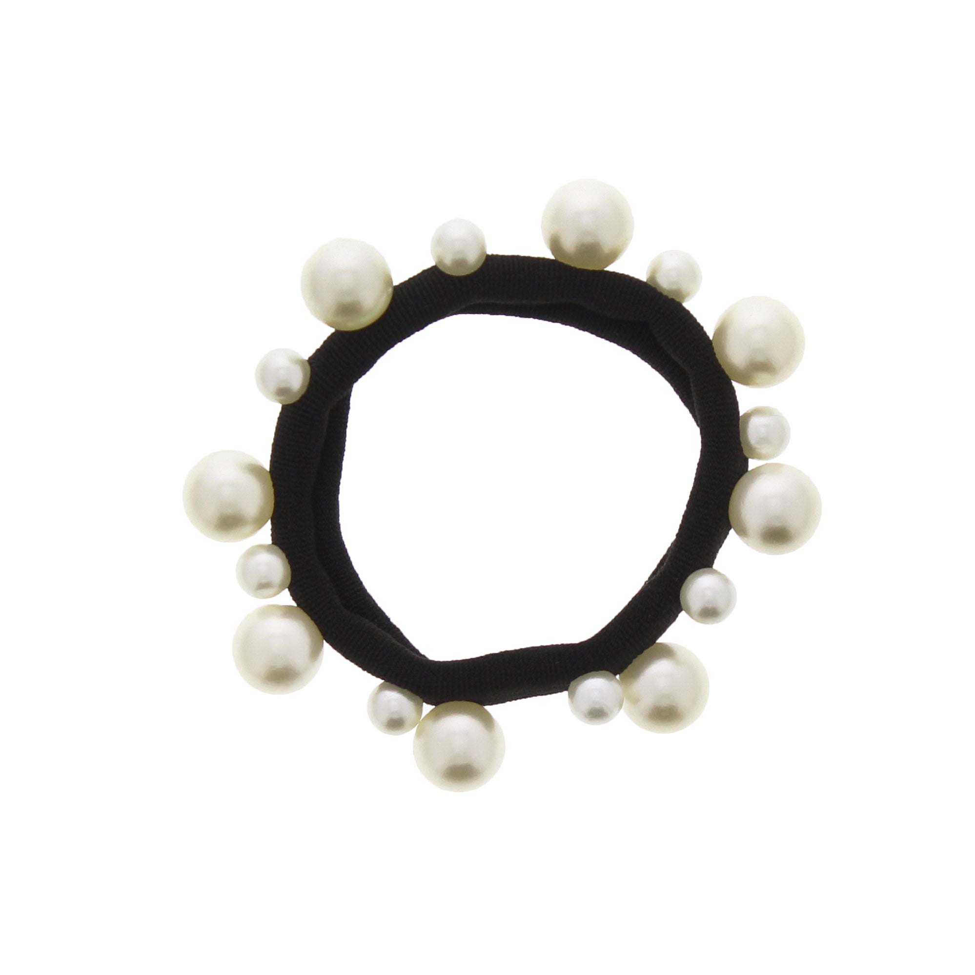 Thick Black Snag Free Elasticated Soft Hair Ponios