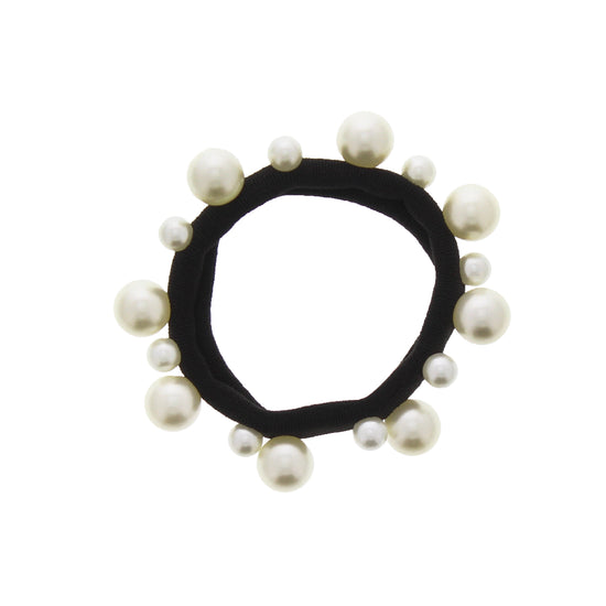 Thick Black Snag Free Elasticated Soft Hair Ponios