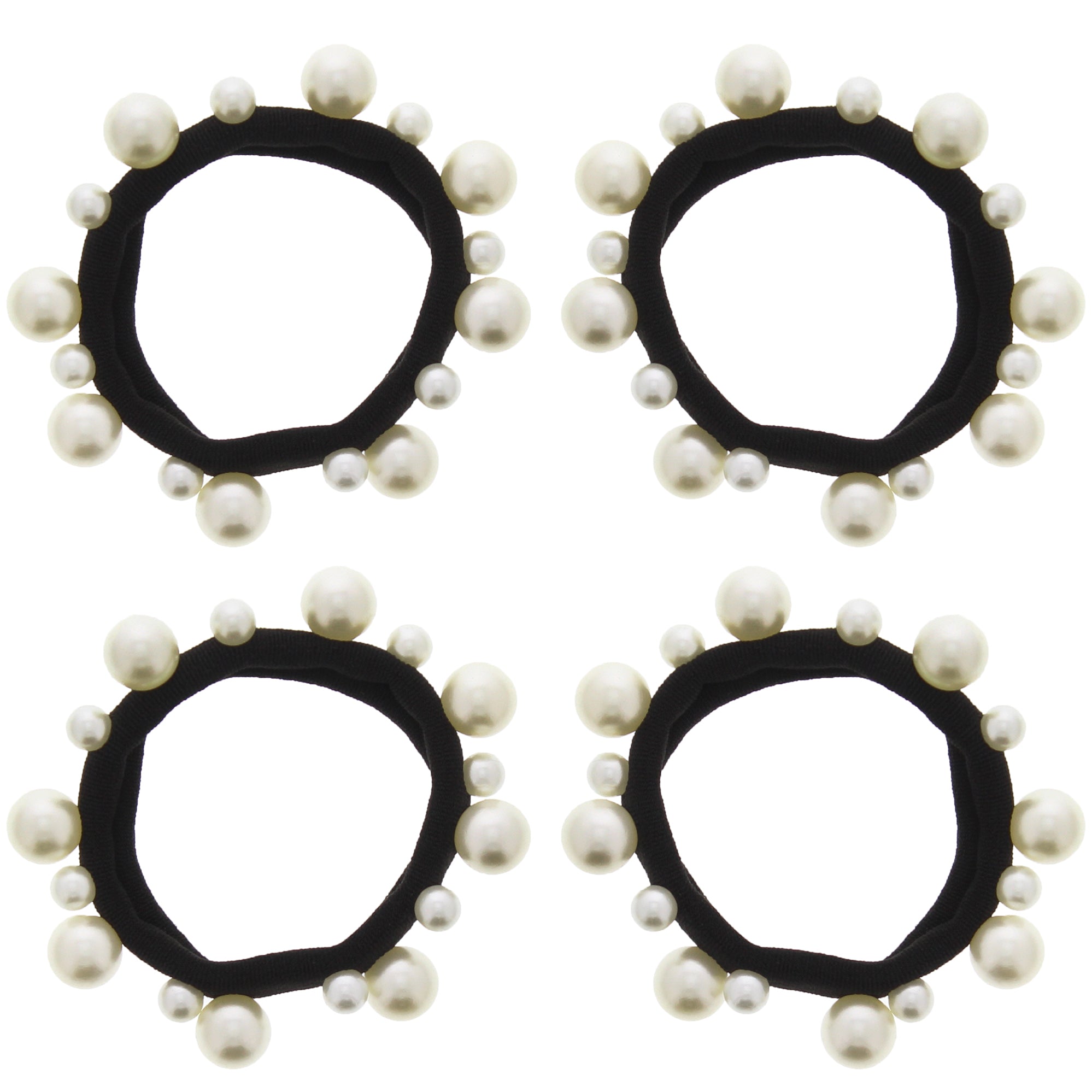 Thick Black Snag Free Elasticated Soft Hair Ponios