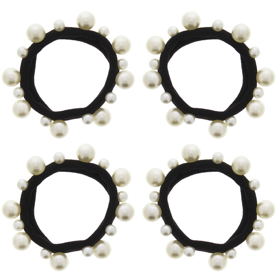 Thick Black Snag Free Elasticated Soft Hair Ponios