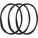 Card of 3 Black Long Soft Head Elastics