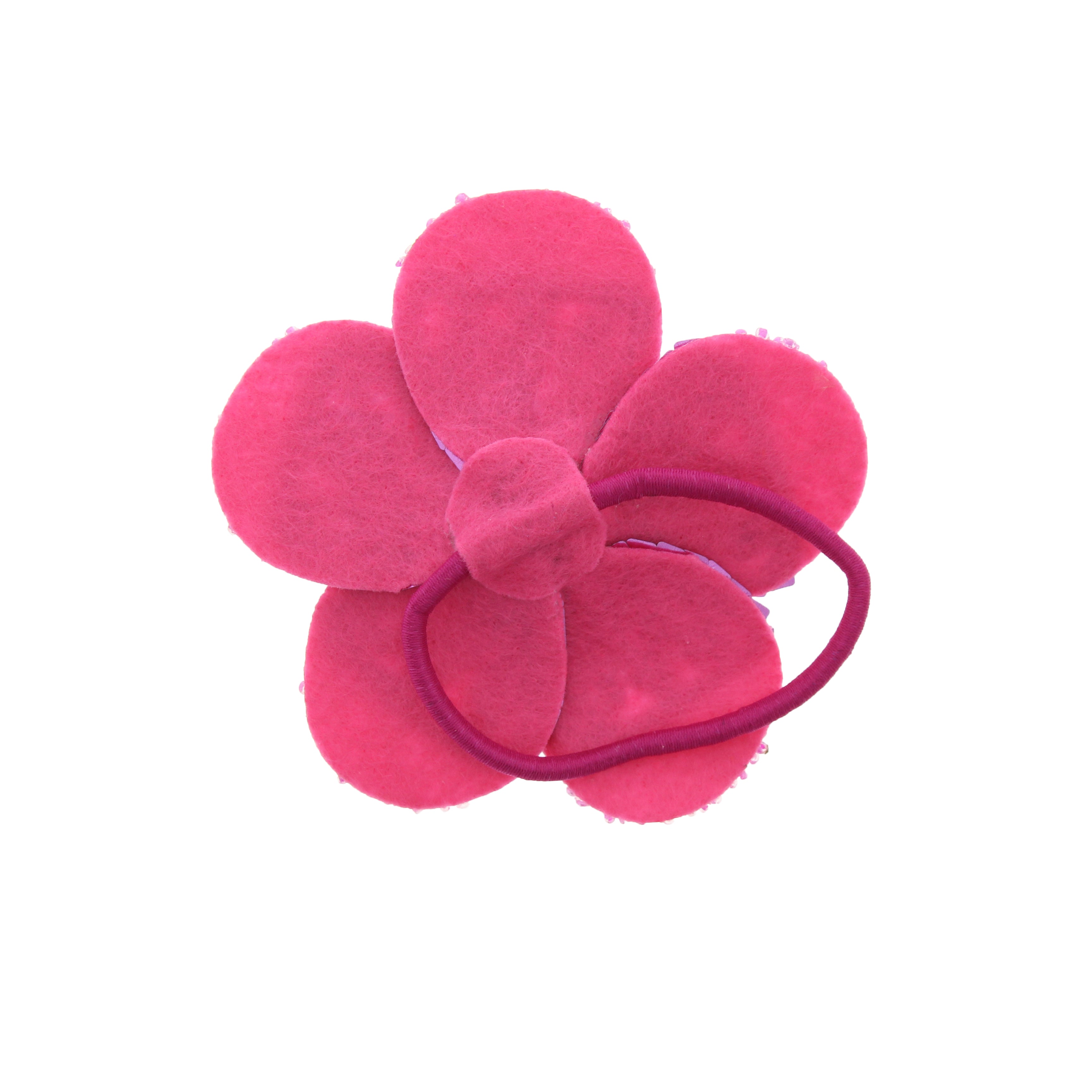 Large Flat Sequin Flowers Hair Clip on Elastic