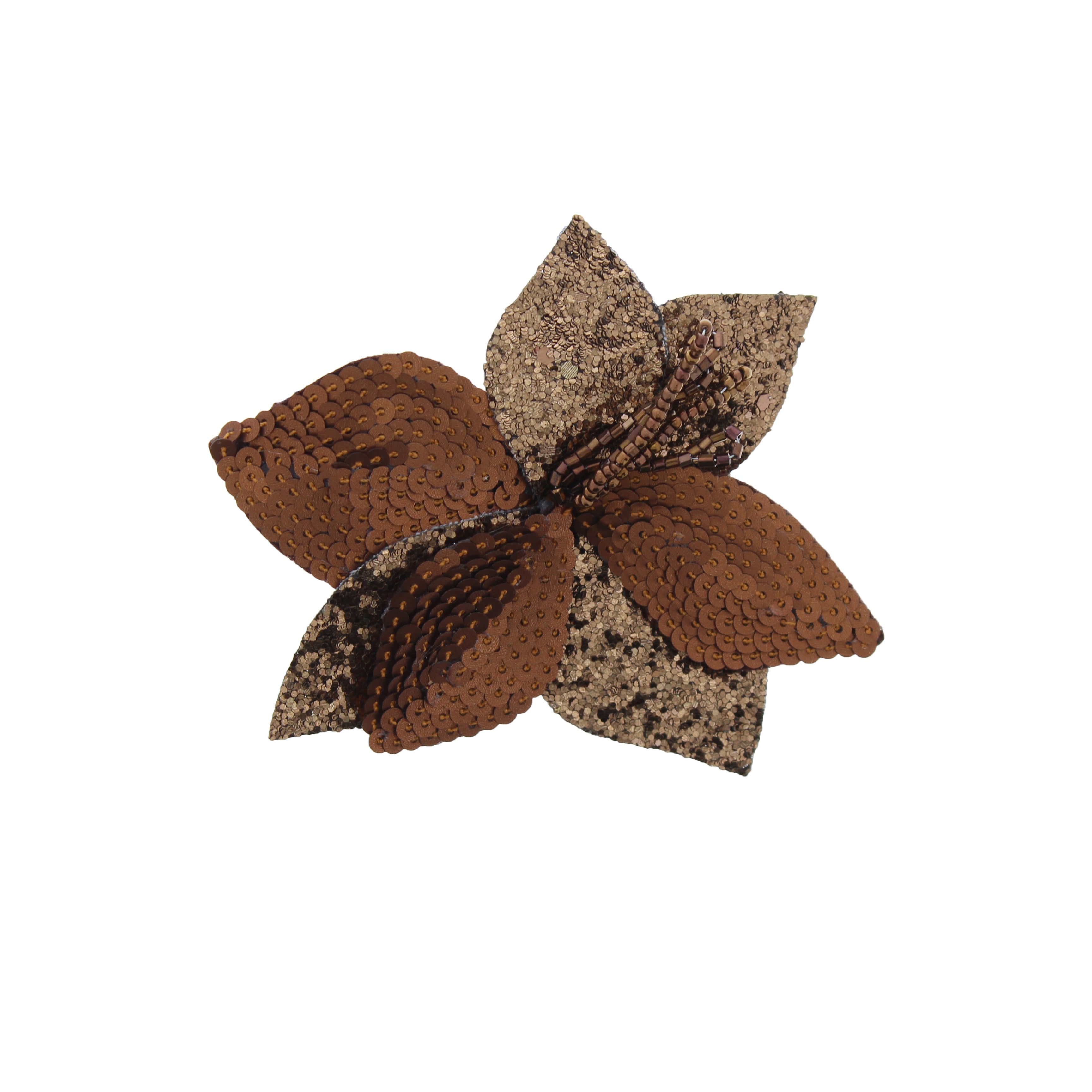 Large Flat Sequin Flowers Hair Clip on Elastic & Brooch Pin