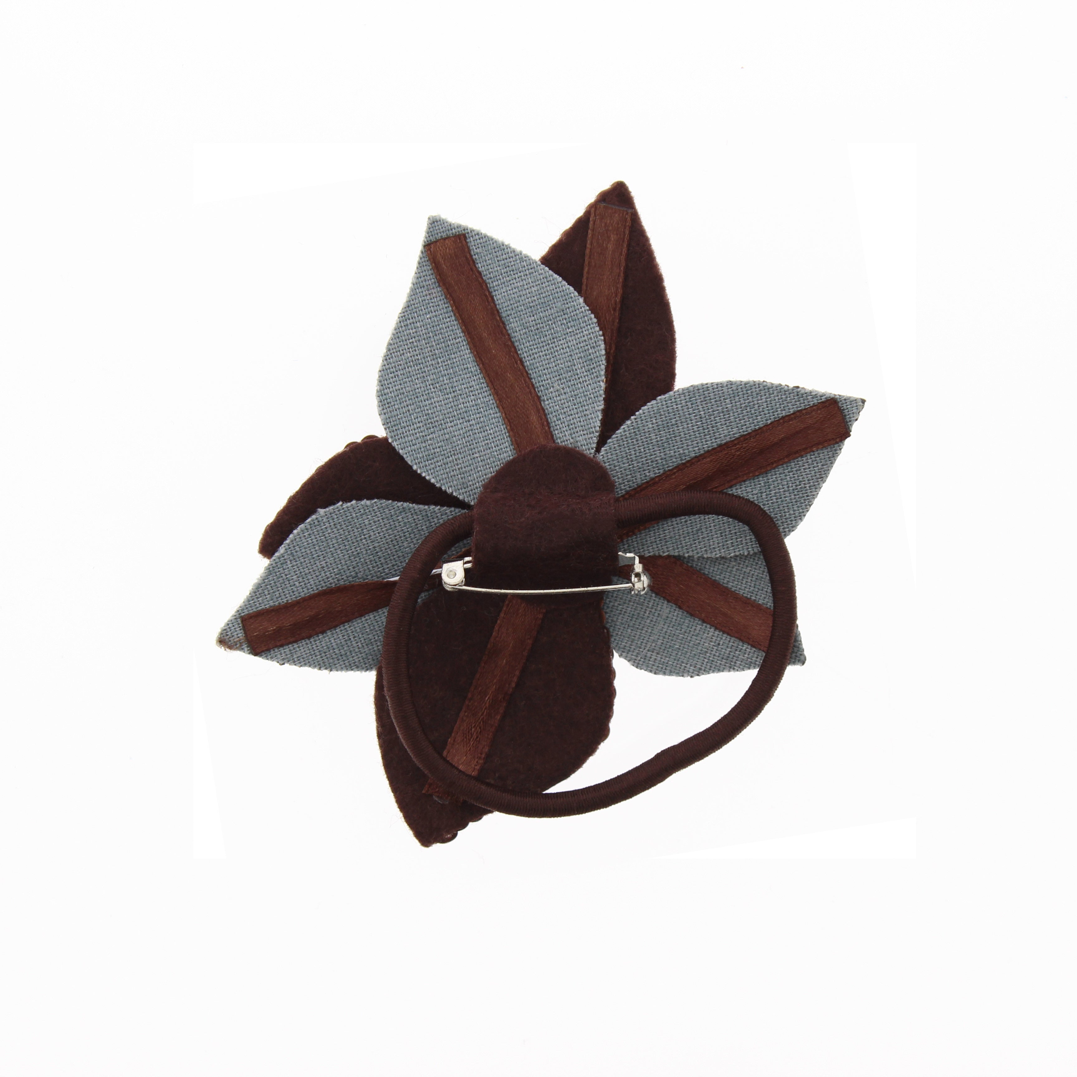 Large Flat Sequin Flowers Hair Clip on Elastic & Brooch Pin