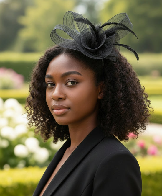 Gothic Double Rose Fascinator on Concorde Beak Clip