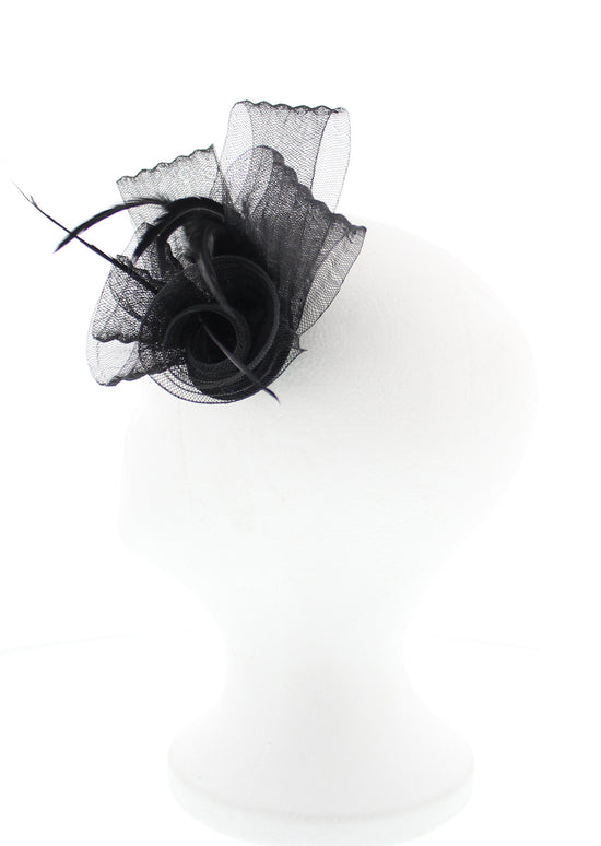 Gothic Double Rose Fascinator on Concorde Beak Clip