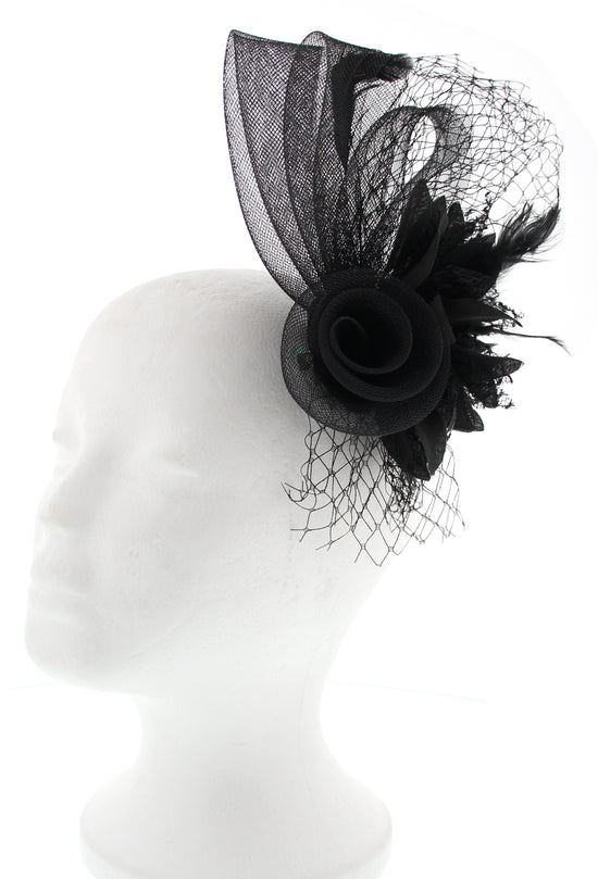 Black Gothic Fascinator on Concorde Beak Clip
