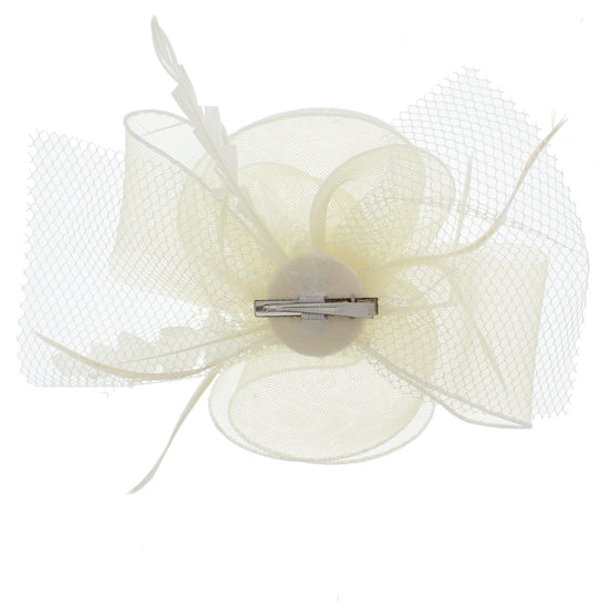 Cream Fasinator On Concord Beak Clip Or Aliceband Diameter