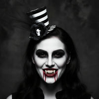 Black & White Striped Top Hat Fascinator
