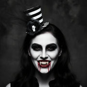 Black & White Striped Top Hat Fascinator