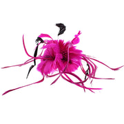 Feather Fascinator On Concord Clip & Brooch Pin (Diameter 12cm, Height 5cm)