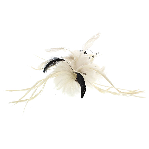 Feather Fascinator On Concord Clip & Brooch Pin (Diameter 12cm, Height 5cm)