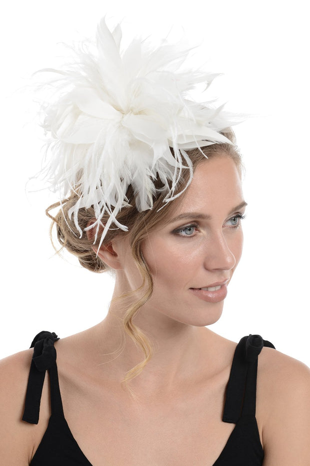 Fur & Feather Fascinator on Clip & Brooch Pin