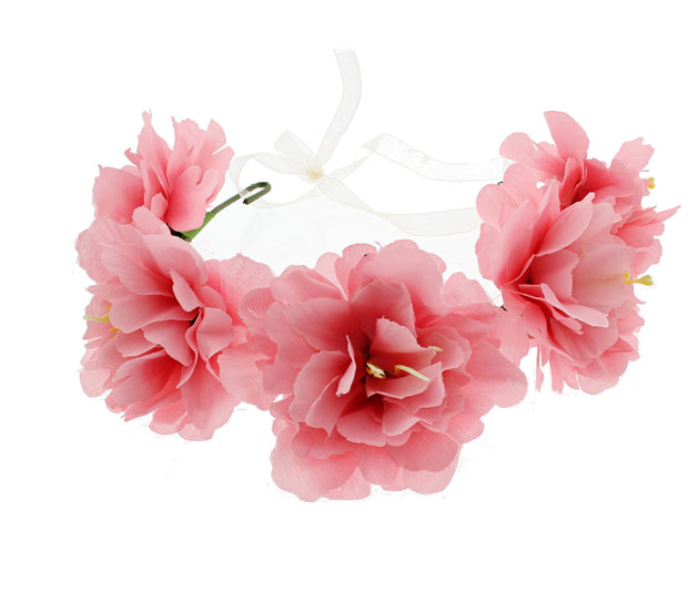 Very Large Flower Wire Garland with Ribbon