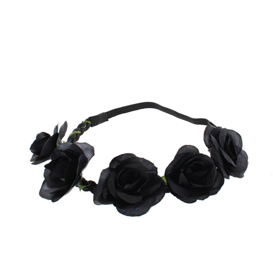 Rose Flower Elastic Headband Hair Wreath Garland