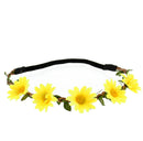 Daisy/ Sunflower Elastic Headband Hair Wreath