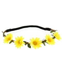 Daisy/ Sunflower Elastic Headband Hair Wreath