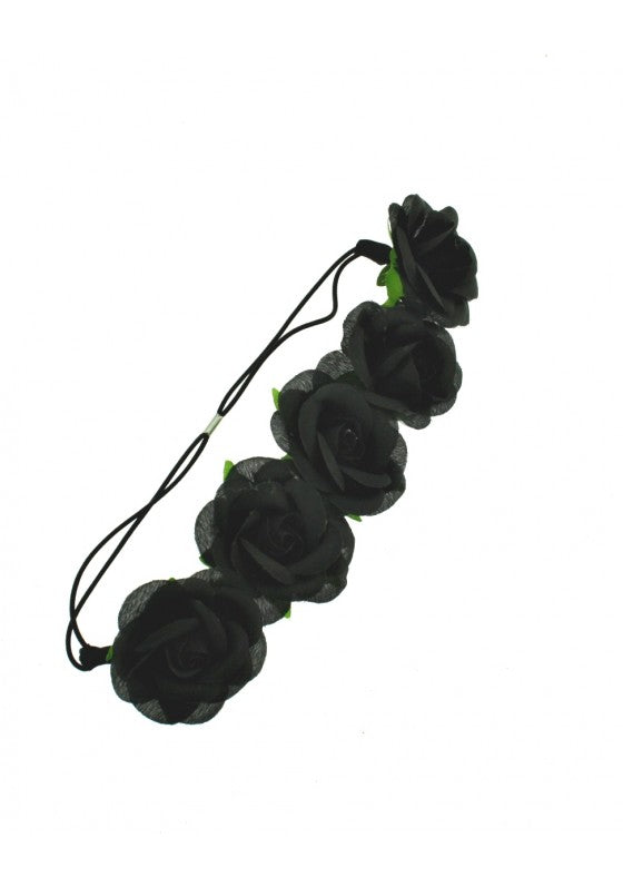 Rose Flower Elastic Headband Hair Wreath