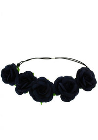 Rose Flower Elastic Headband Hair Wreath