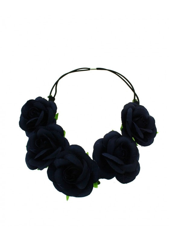 Rose Flower Elastic Headband Hair Wreath