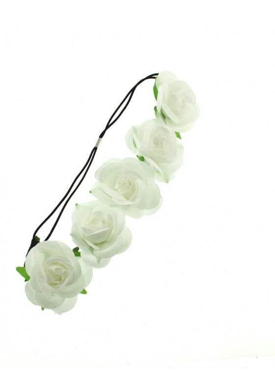 Rose Flower Elastic Headband Hair Wreath