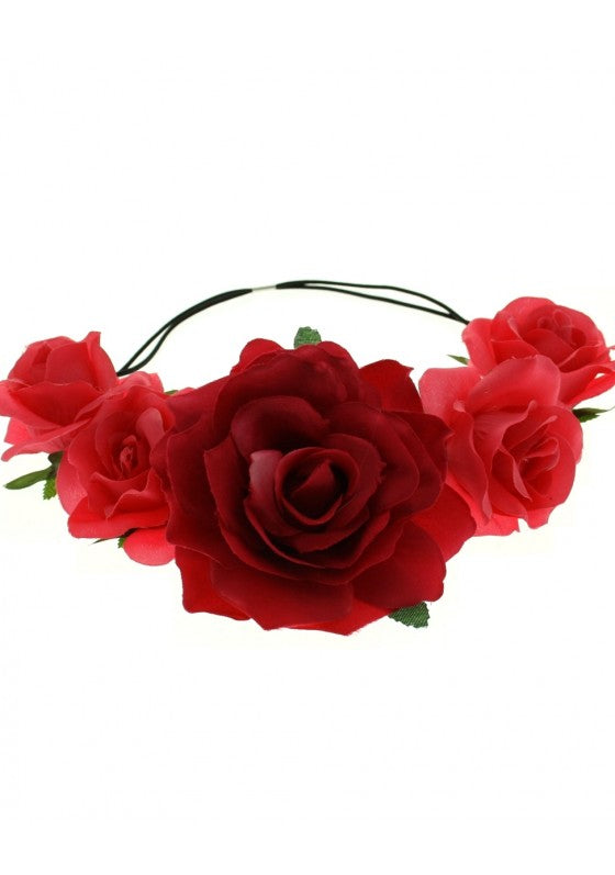 Large Flower Elastic Headband Hair Wreath