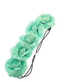 Large Rose Flower Elastic Hair Headband
