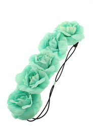 Large Rose Flower Elastic Hair Headband
