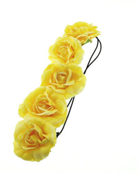 Large Rose Flower Elastic Hair Headband