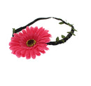 Large Sunflower on Braided Elasticated Hair Wreath Garland