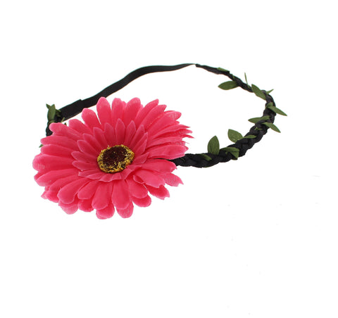 Very Large Sunflower on Braided Elasticated Hair Garland