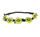 Small Sunflowers on Braided Elasticated Hair Wreath Garland