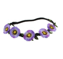 Small Sunflowers on Braided Elasticated Hair Wreath Garland