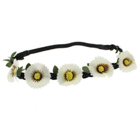 Small Sunflowers on Braided Elasticated Hair Wreath Garland