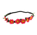 Small Daisies on Black Braided Elasticated Hair Wreath Garland