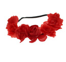 Large Roses on Braided Elasticated Hair Wreath Garland