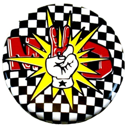 MAD Peace Sign Checkered Badge