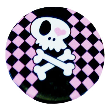 Skull Xbone/ Pink Checks Badge