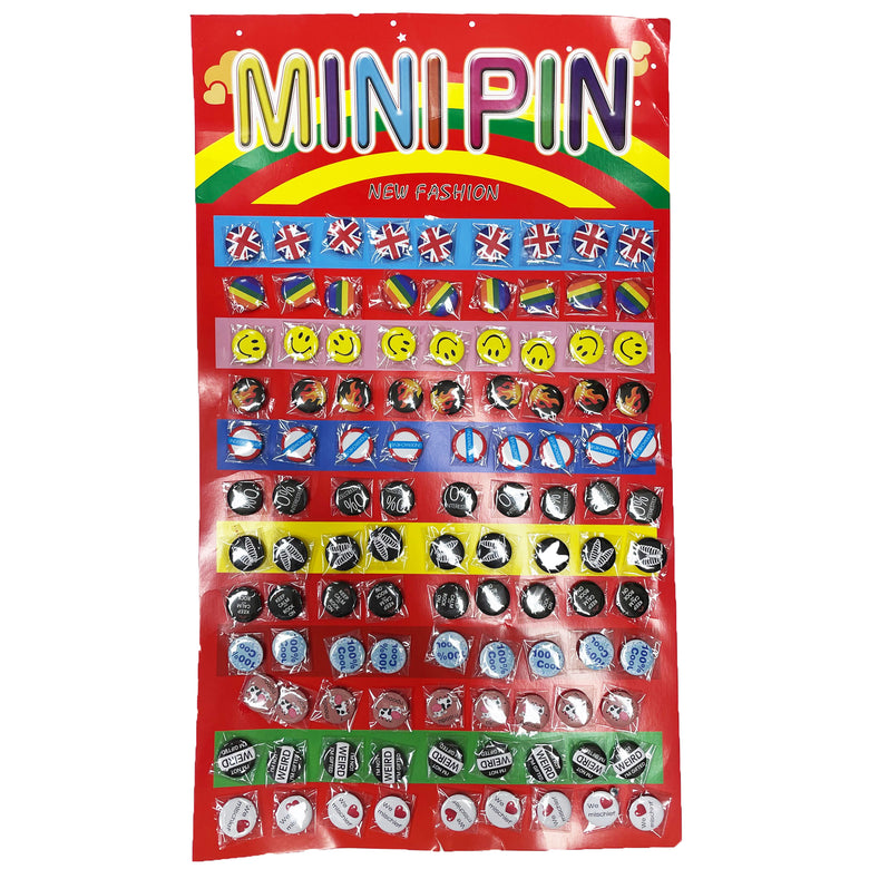 108 Assorted Badges on a Card