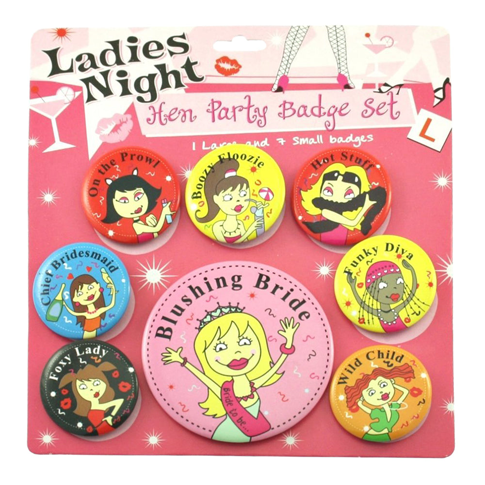 8 Assorted Hen Party Badges