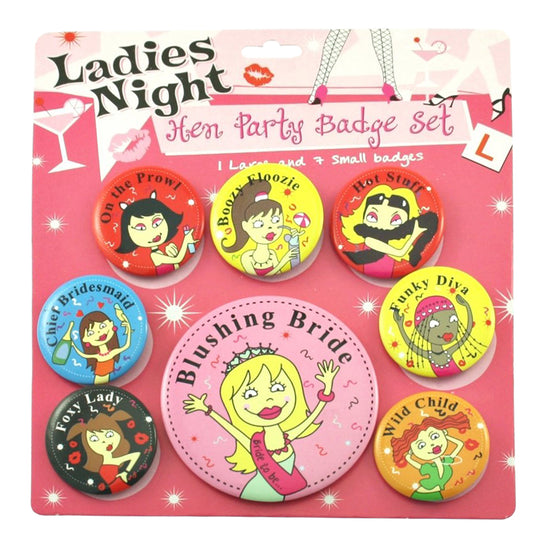 8 Assorted Hen Party Badges