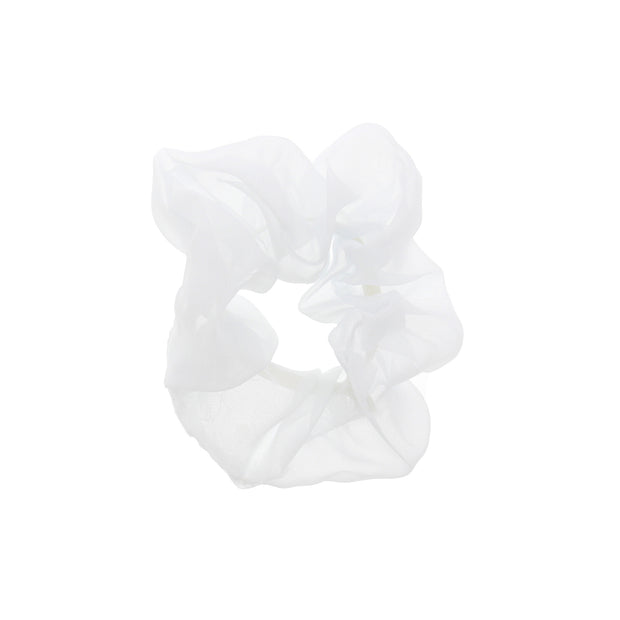 Large White Chiffon Scrunchie