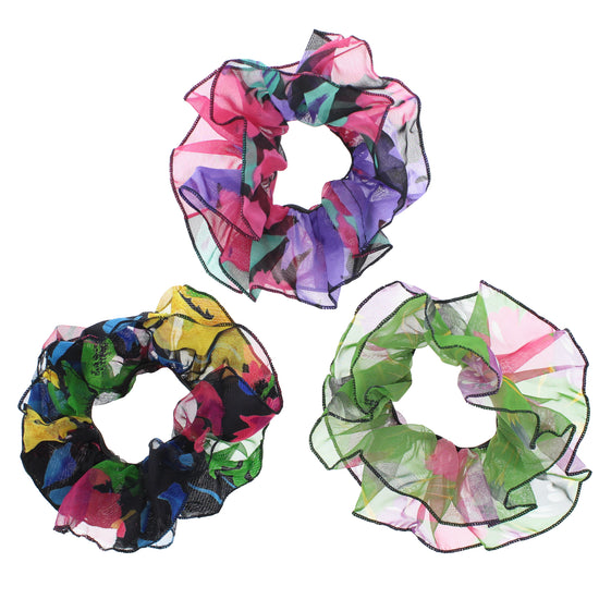 Assorted Double Layer Lace Floral Hair Scrunchies