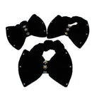 Winter Colour Velvet Scrunchies with Bow & Rhinestones